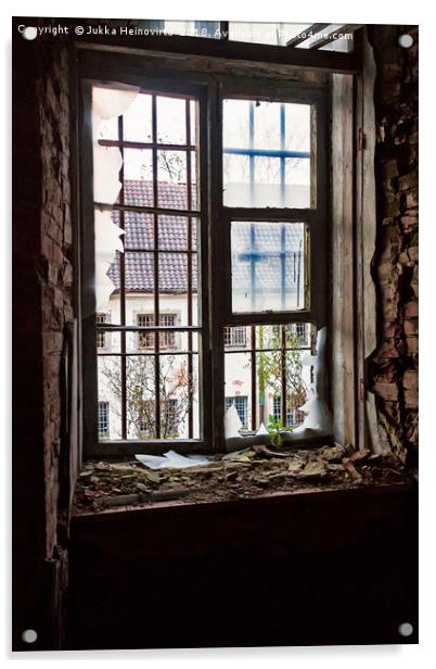 Window At The Patarei Prison Acrylic by Jukka Heinovirta