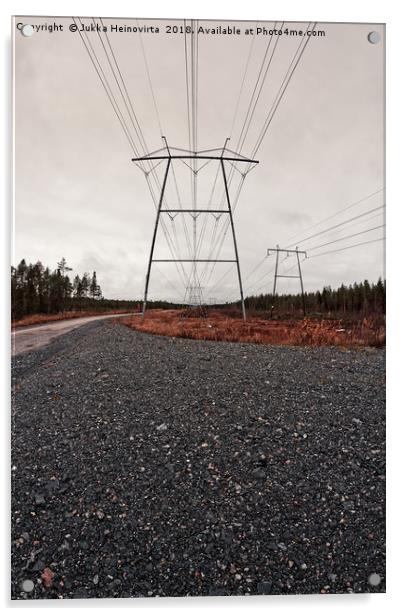 Road To The Power Lines Acrylic by Jukka Heinovirta