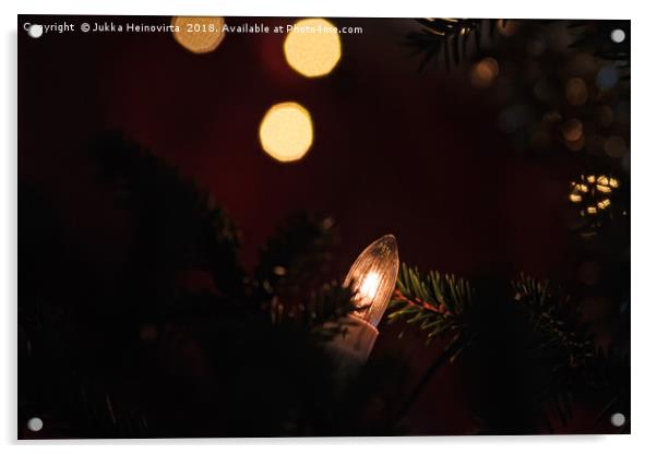 Light In The Christmas Tree Acrylic by Jukka Heinovirta