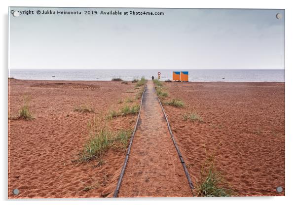 Cold Day At The Beach Acrylic by Jukka Heinovirta