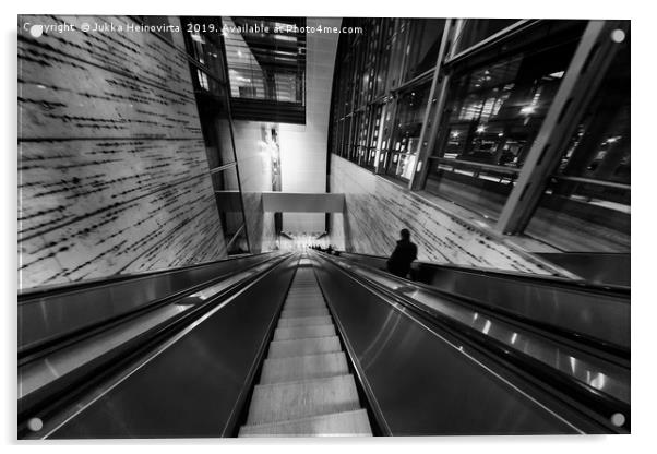 Airport Escalator Corridor Acrylic by Jukka Heinovirta