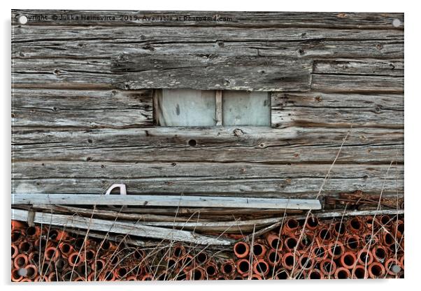 Window Frame And Pipes Acrylic by Jukka Heinovirta