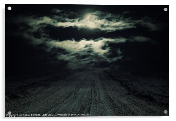 Dark Night Landscape Scene Acrylic by Daniel Ferreira-Leite