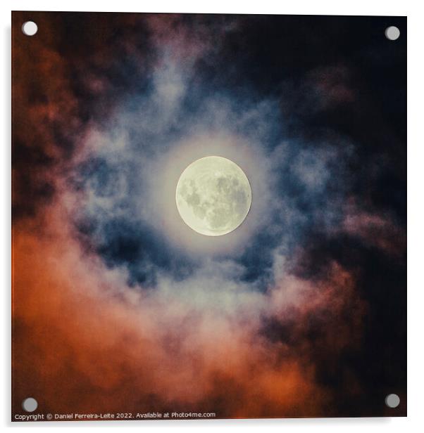Dark cloudy moonscape Acrylic by Daniel Ferreira-Leite