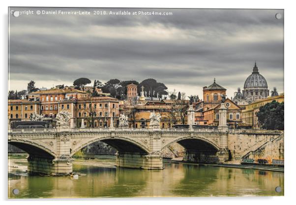 Tiber River Rome Cityscape Acrylic by Daniel Ferreira-Leite