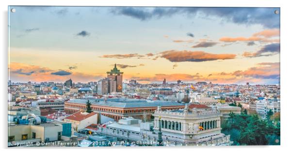 Aerial View Madrid Cityscape Acrylic by Daniel Ferreira-Leite