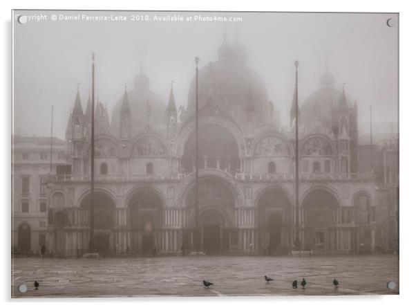Fog Winter Scene San Marcos Piazza, Venice, Italy Acrylic by Daniel Ferreira-Leite