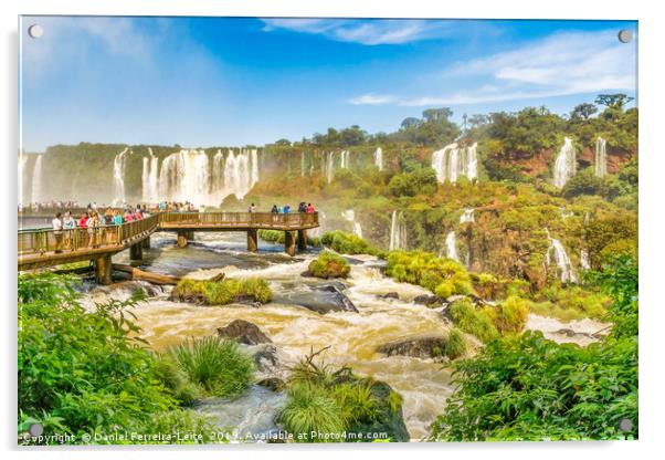 Devil Throat Waterfalls from Brazilian Border Acrylic by Daniel Ferreira-Leite