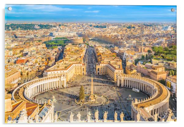 Rome Aerial View from Saint Peter Basilica Viewpoi Acrylic by Daniel Ferreira-Leite
