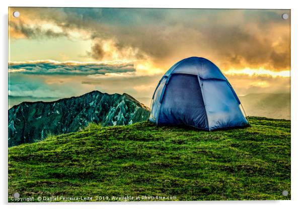 Tent at Top of Mountain, Quilotoa, Ecuador Acrylic by Daniel Ferreira-Leite