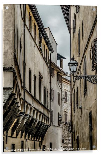 Street of Historic Center of Florence  Acrylic by Daniel Ferreira-Leite
