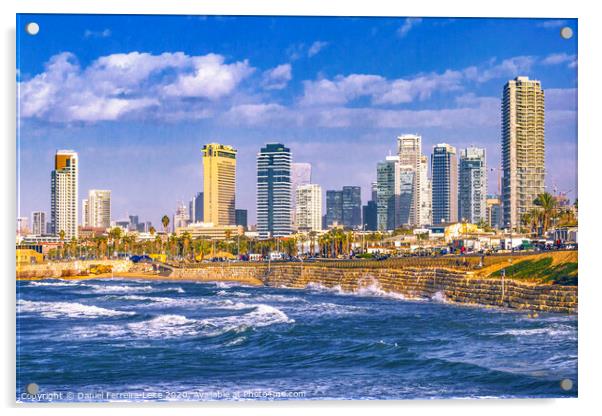 Coastal Aerial Tel Aviv Cityscape, Israel Acrylic by Daniel Ferreira-Leite