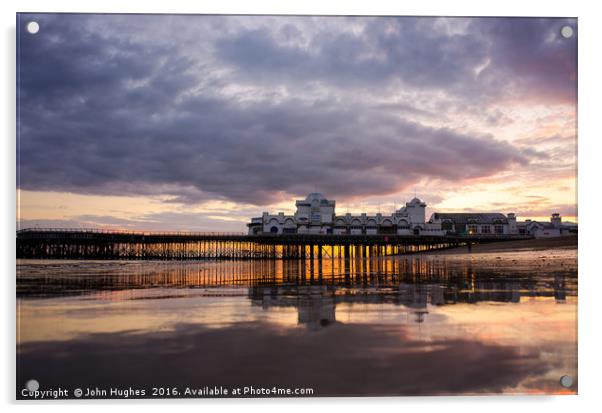 Southsea Sunset Acrylic by John Hughes