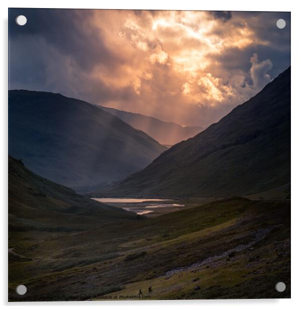 Glencoe Sunset Acrylic by Stewart Mcquillian