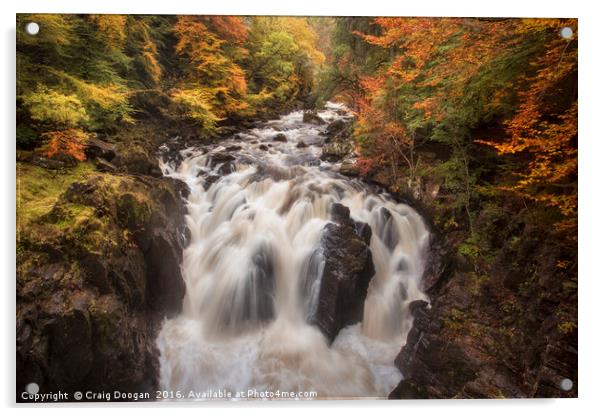 The Falls of Braan Acrylic by Craig Doogan