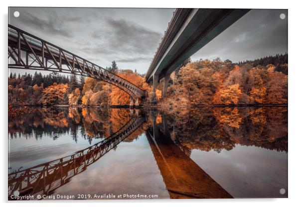 Clunie Bridge over Loch Faskally Acrylic by Craig Doogan