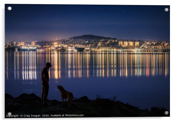 Dundee City Lights Acrylic by Craig Doogan