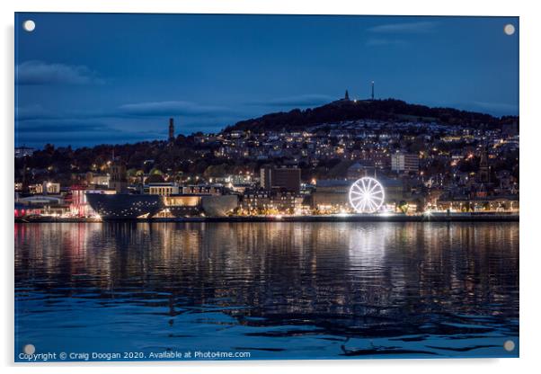 Dundee City Lights Acrylic by Craig Doogan