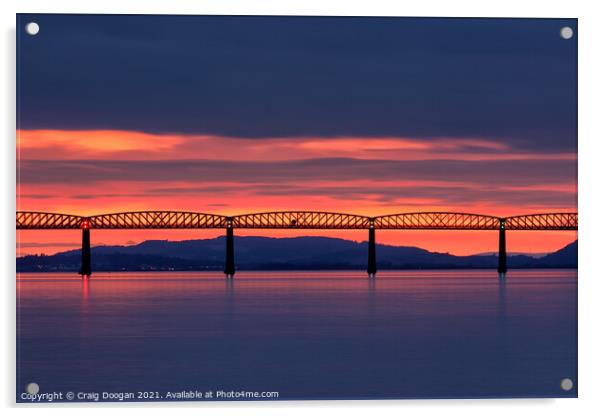 Tay Rail Bridge - Dundee Acrylic by Craig Doogan