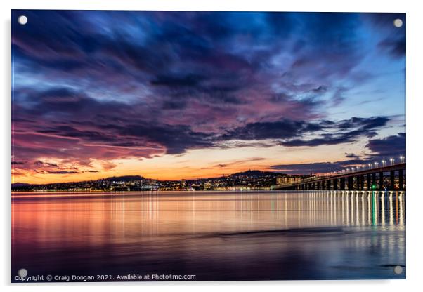 Dundee Sunset Acrylic by Craig Doogan