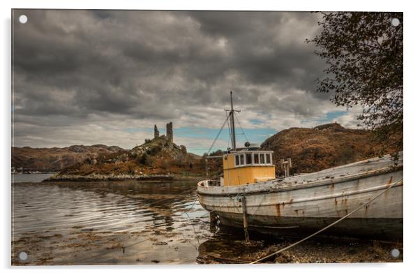 Castle and boat Acrylic by Pete Biggin