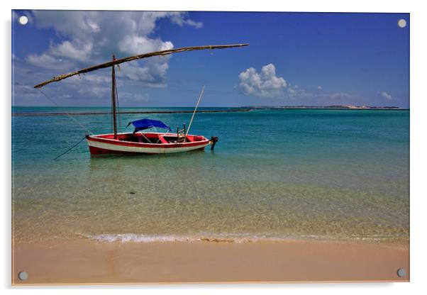 Magaruque Island Sailing Boat Acrylic by Jeremy Hayden