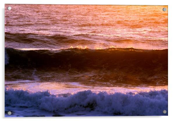 Umdloti Beach Sunrise on the Waves Acrylic by Jeremy Hayden