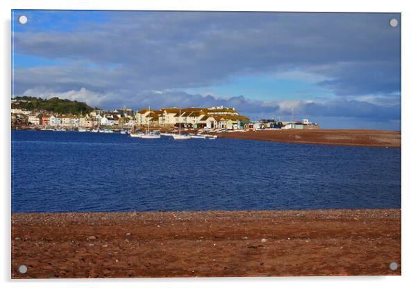 Teignmouth Back Beach from Shaldon Beach Acrylic by Jeremy Hayden