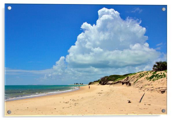 Beach and Clouds on Magaruque Island Acrylic by Jeremy Hayden