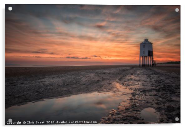 Burnham-on-Sea Low Lighthouse Acrylic by Chris Sweet
