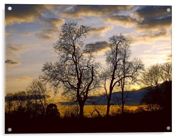 sunset in the wye valley Acrylic by paul ratcliffe