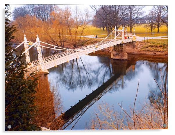 bridge over the river wye Acrylic by paul ratcliffe