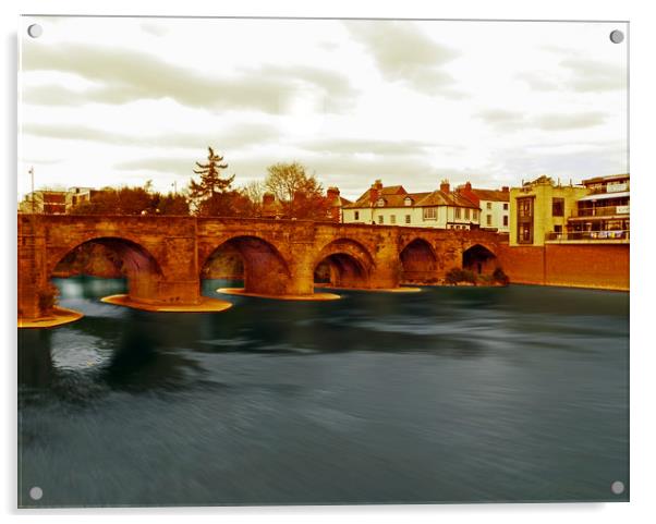 hereford bridge Acrylic by paul ratcliffe