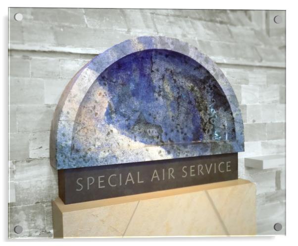 sas memorial stone hereford Acrylic by paul ratcliffe