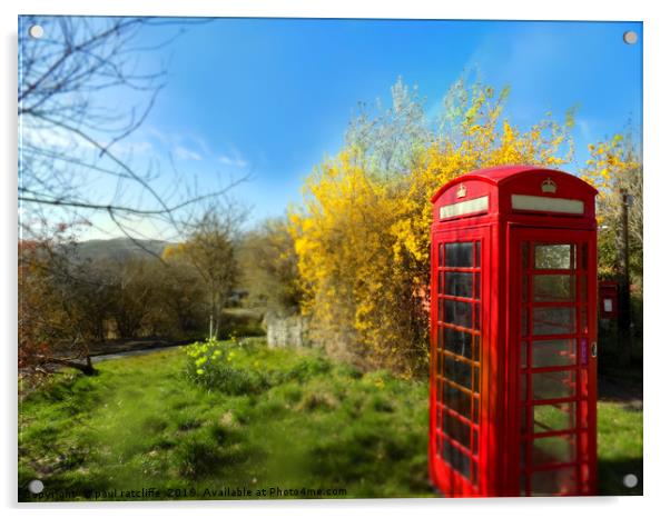 phonebox in old radnor wales Acrylic by paul ratcliffe