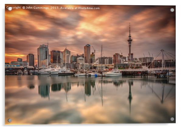 Auckland Sunrise Acrylic by John Cummings
