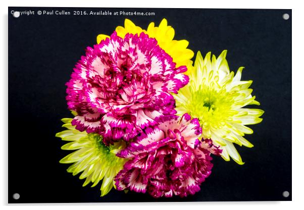 Chrysanthemums and Carnations. Acrylic by Paul Cullen