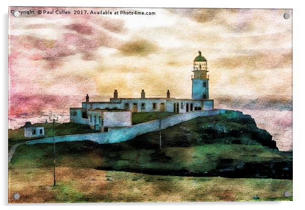 Neist Point lighthouse. Acrylic by Paul Cullen