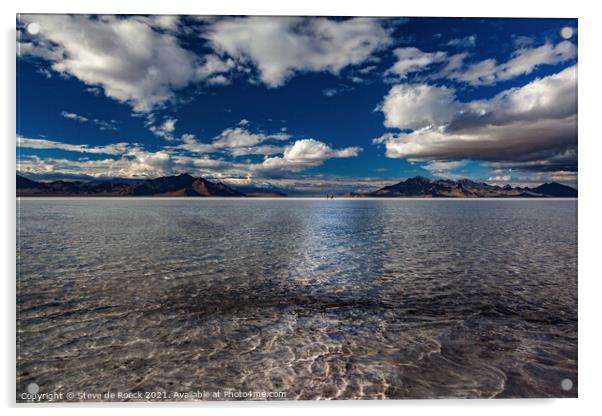 Bonneville Salt Flats, Great Salt Lake Acrylic by Steve de Roeck