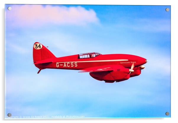 de Havilland DH88 Comet Racer, G-ACSS Acrylic by Steve de Roeck