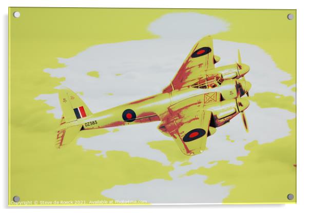 de Havilland Mosquito Abstract Acrylic by Steve de Roeck