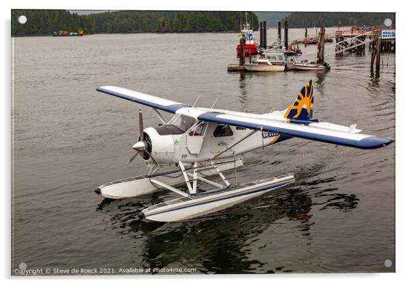 De Havilland Beaver Floatplane Taxiing Acrylic by Steve de Roeck