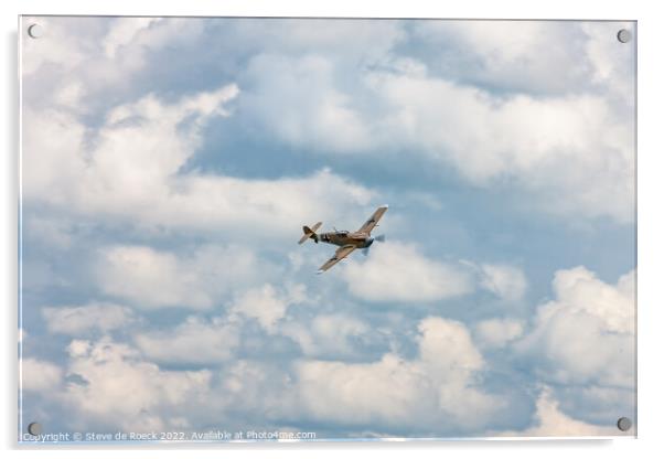 Messerschmitt Bf109, Lone fighter Acrylic by Steve de Roeck