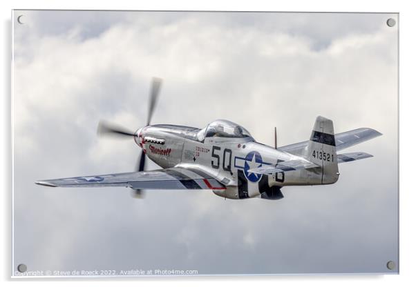 North American P51D Mustang Marinell Acrylic by Steve de Roeck