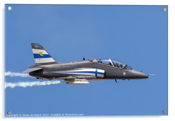 Finnish Air Force BAE Hawk Fighter Jet Acrylic by Steve de Roeck