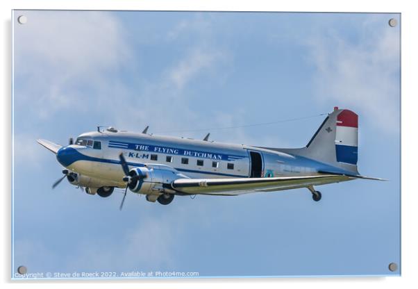 Douglas DC3 Dakota KLM Acrylic by Steve de Roeck