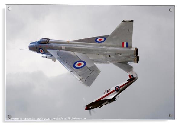 English Electric Lightning & Spitfire Acrylic by Steve de Roeck