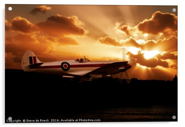 Spitfire Dawn Acrylic by Steve de Roeck