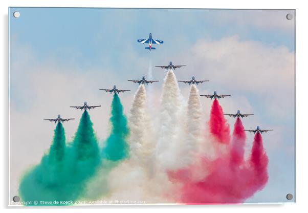 Frecce Tricolore Formation Diplay Acrylic by Steve de Roeck