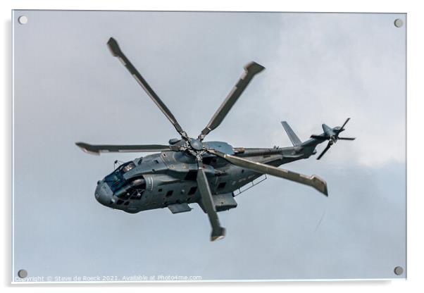 Augusta Westland Merlin Helicopter Acrylic by Steve de Roeck